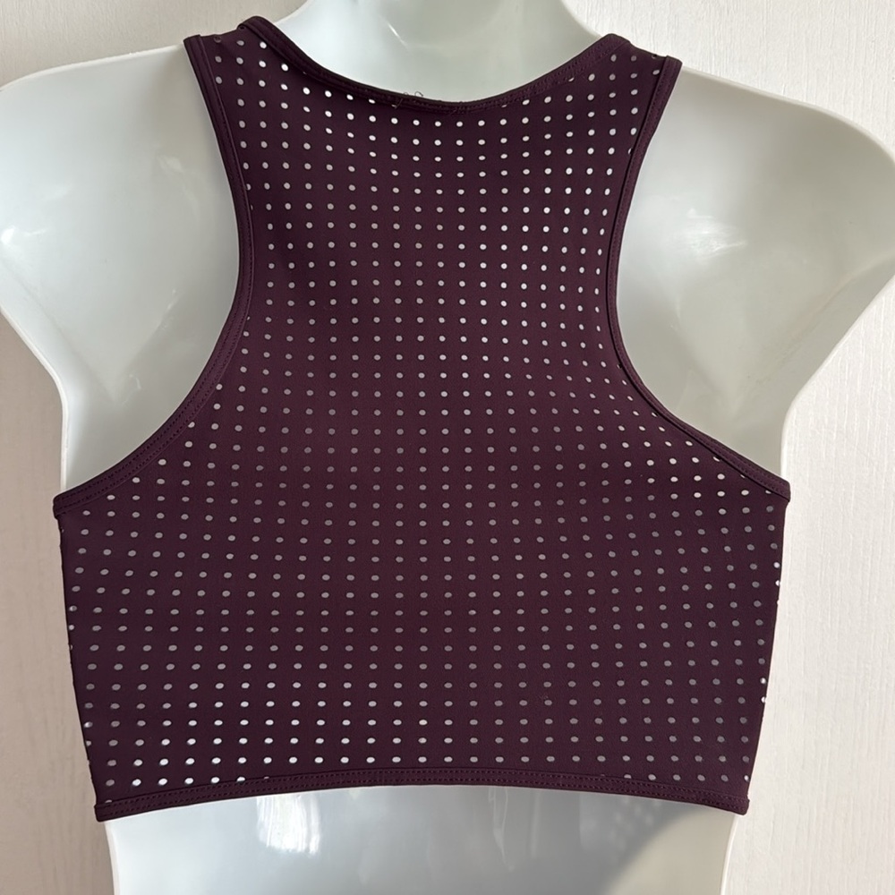 RARE Lululemon Away Dress Black Cherry/Clear Mint Mesh Cut-Out Tennis Athletic 2 - Picture 10 of 15